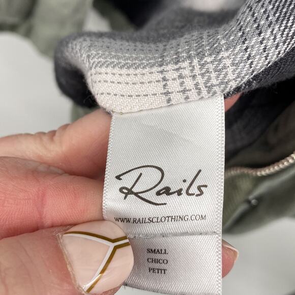 RAILS Jayden Sage Green Flannel Lined Utility Jacket Small - Picture 6 of 11